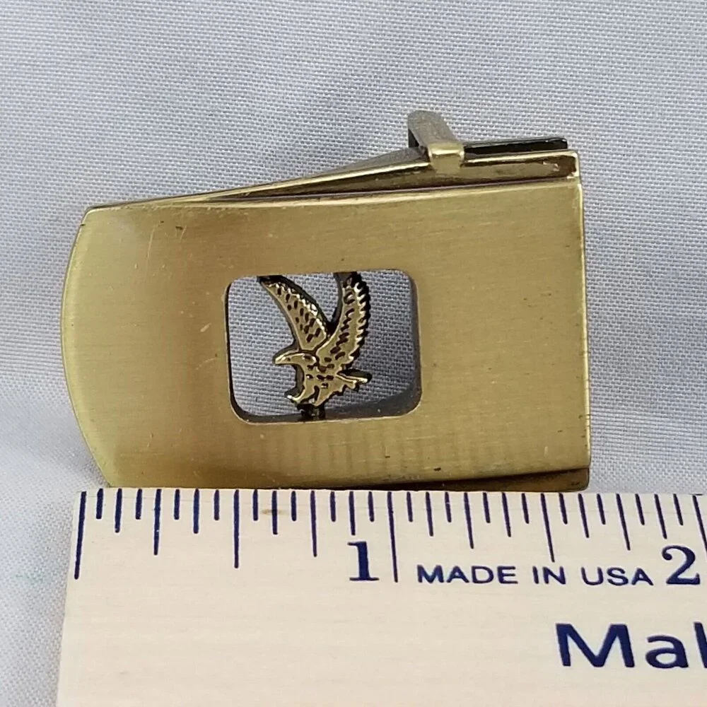 Vintage Belt Buckle Made In Spain Small Dress‎ Clamp Screws Closure Eagle